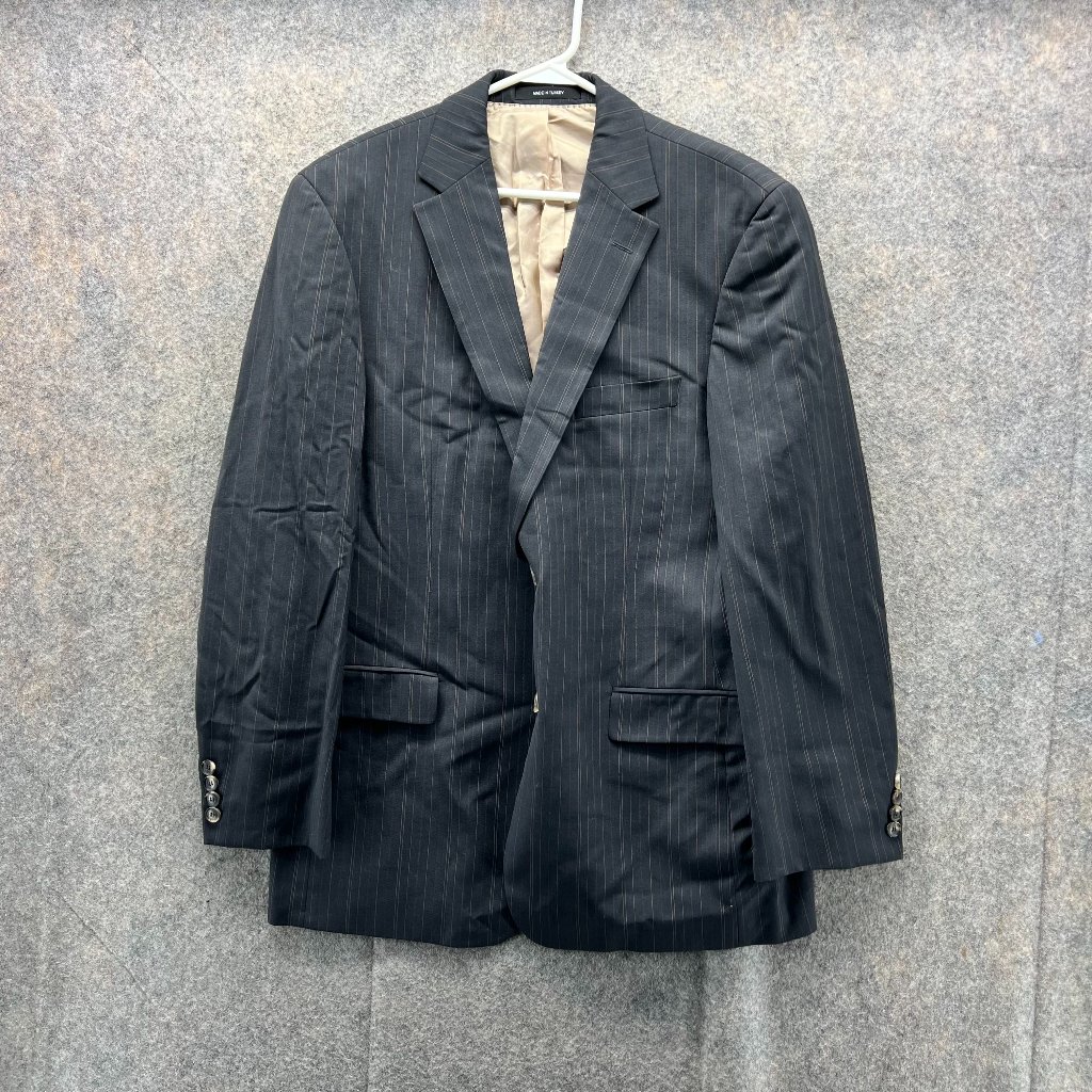 Hugo Boss Blazer Men 42r Adult Black Suit Jacket Dress Bertolucci Wool Stripes
